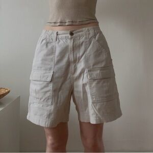 Vintage WindRiver Cargo Shorts – Beige Utility Y2K (Size 10, Oversized Fit)